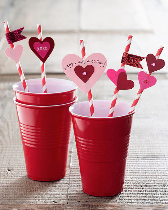 How-to Make Valentine Party Drinking Straws