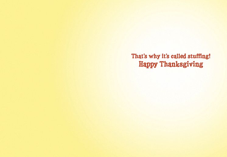 Fat Cat Asleep At Table Thanksgiving Card