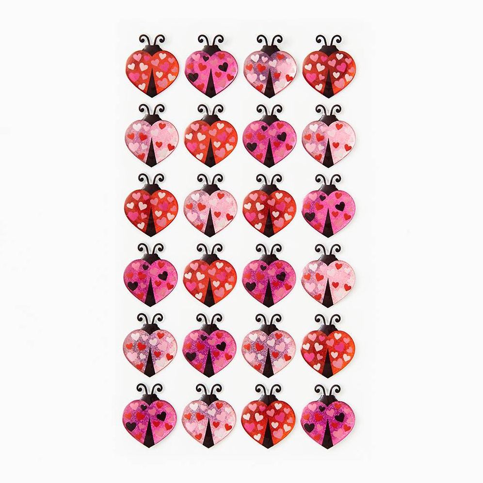 Heart Ladybug Stickers