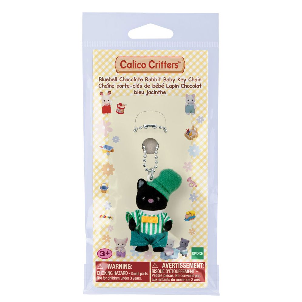Calico Critters Emerald Green Tuxedo Cat Baby Key Chain | Paper Source