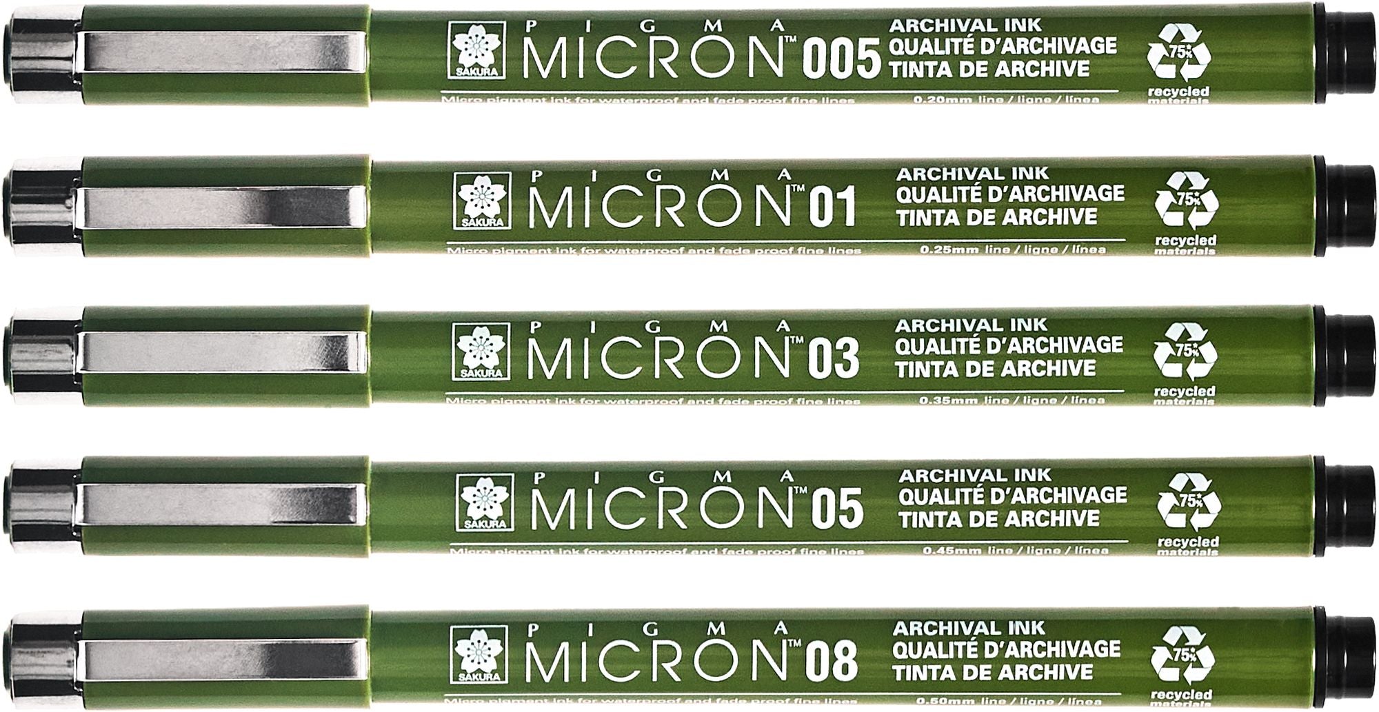 Micron Eco Black Set of 5