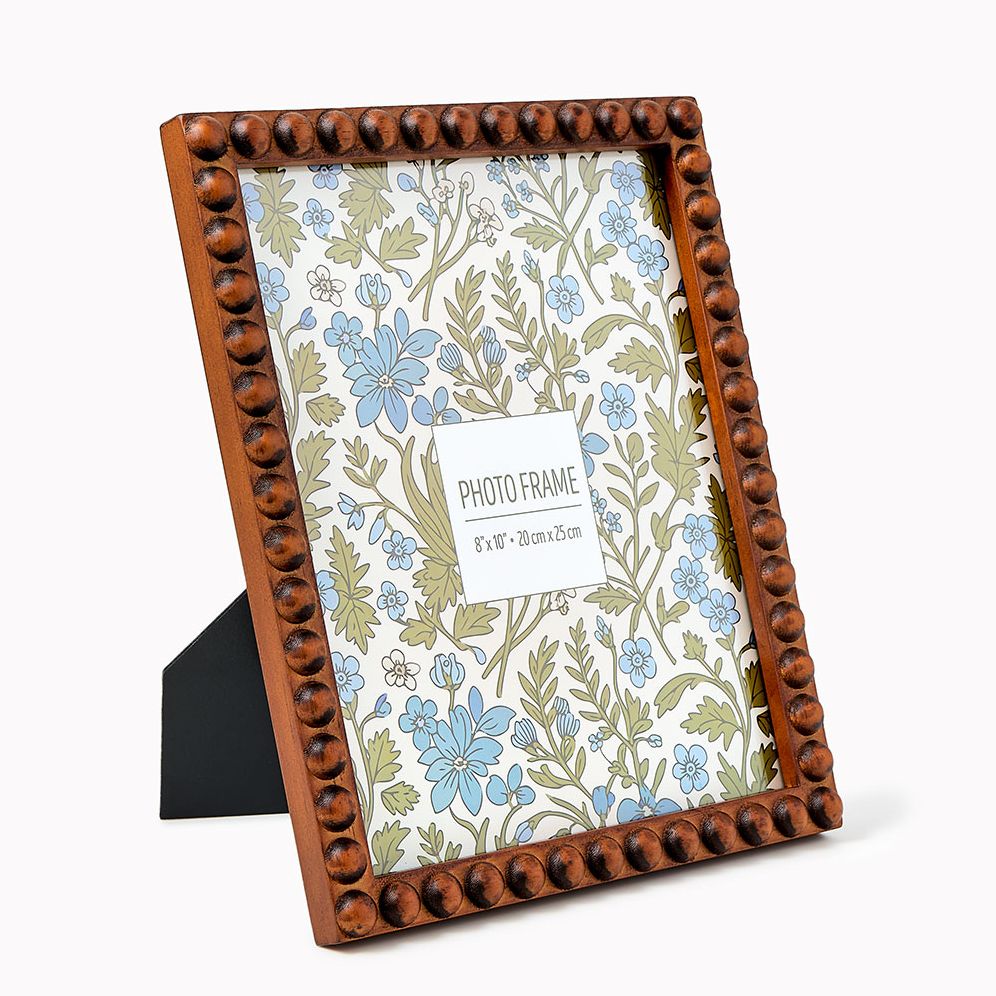 Beaded Warm Wood Frame, 8" x 10"