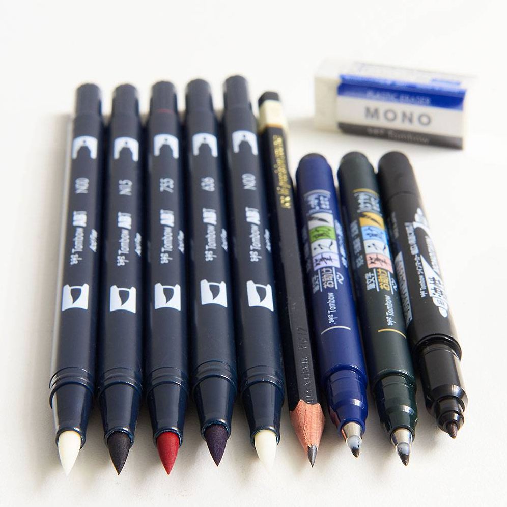 Tombow Lettering in Color Set Updated Palette with Dual Brush Pens and Hand Lettering Tools