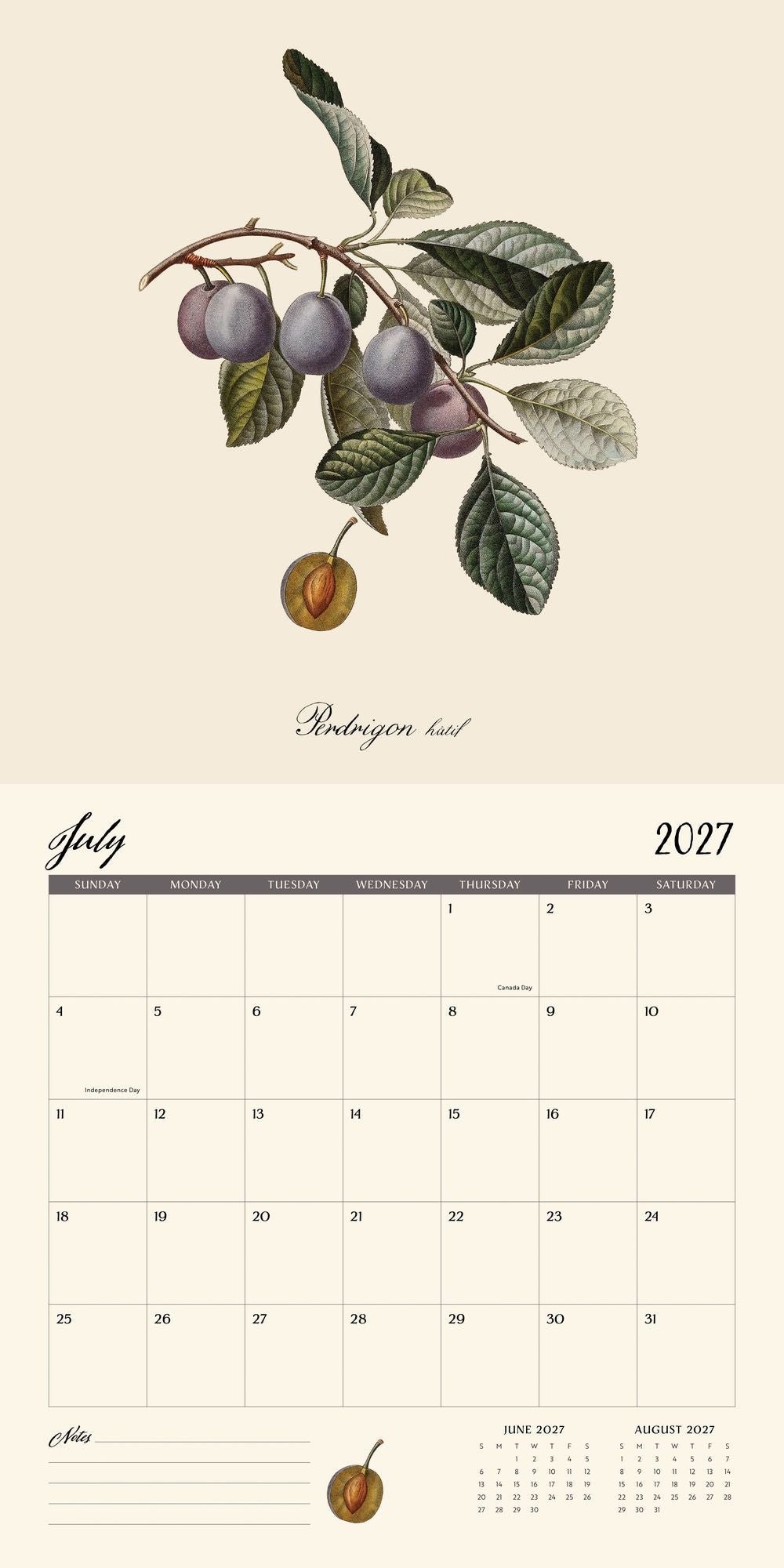 2027 Wall Calendar - Dybdhal Co. Fruits