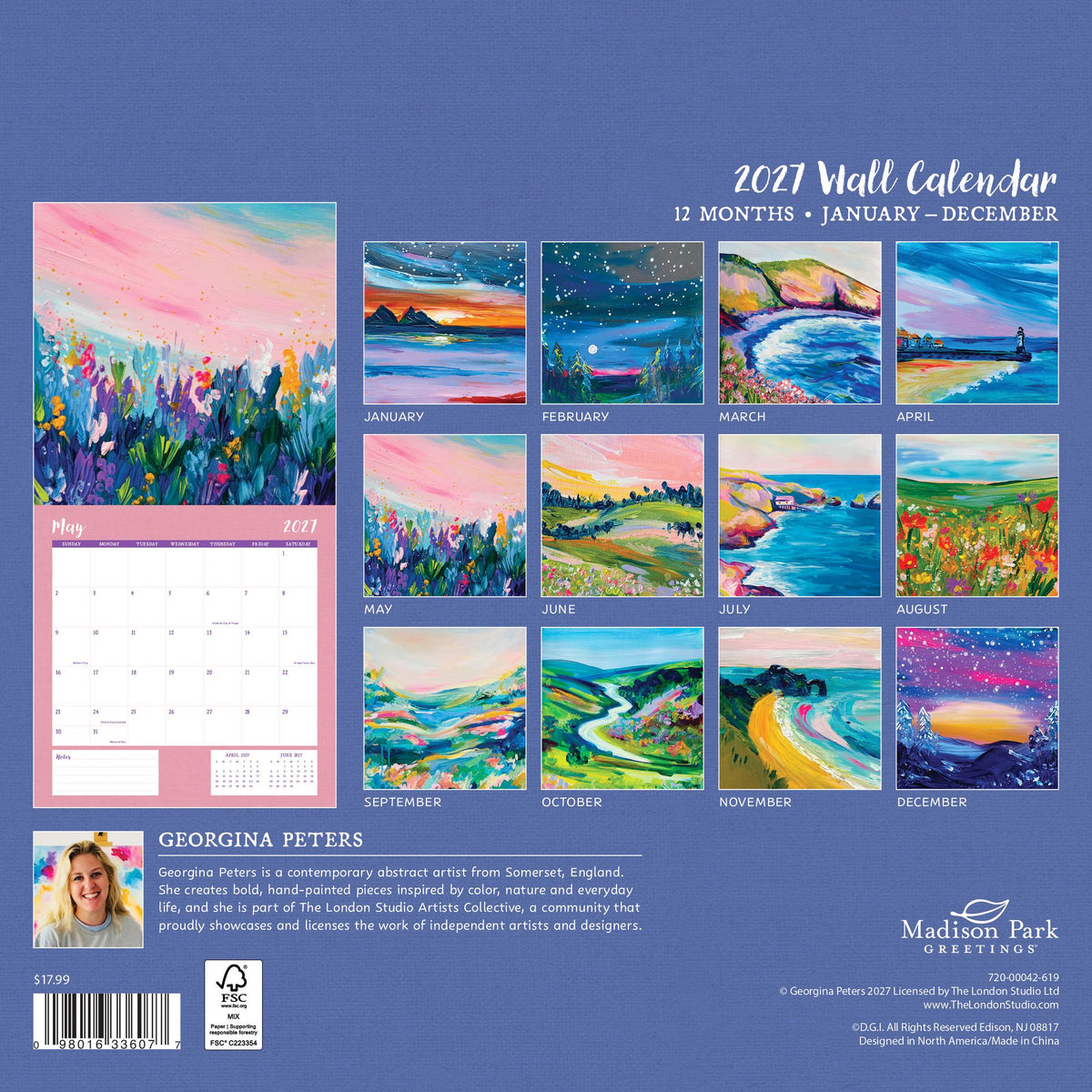 2027 Wall Calendar - The London Studio Landscapes
