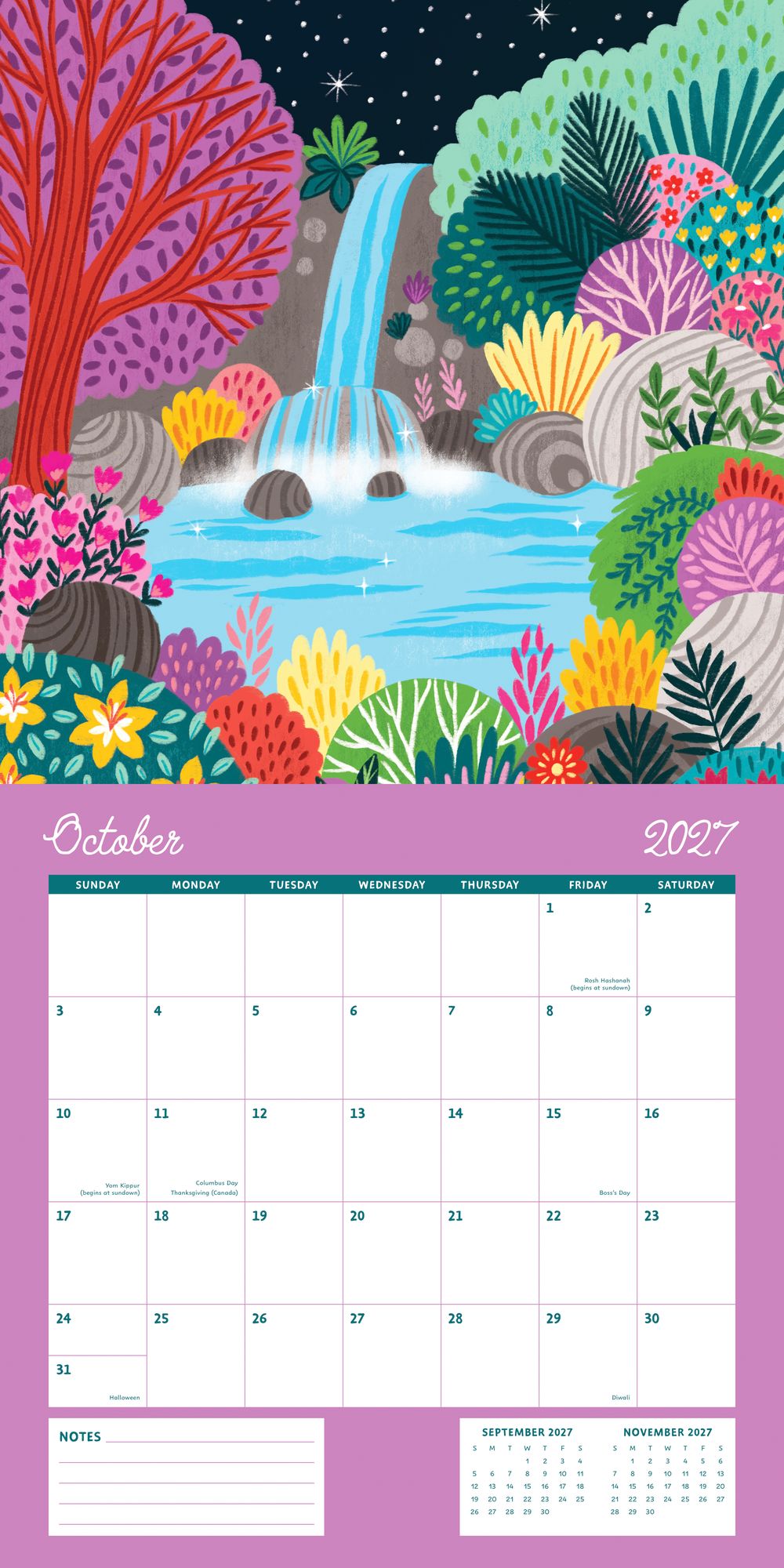 2027 Wall Calendar - Enchanted Wildscapes - Pear Tree Press