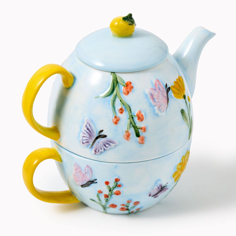 Floral Butterfly Teapot For One