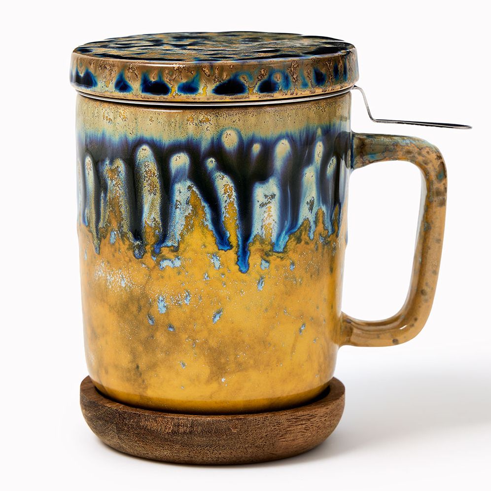 Stoneware Mug with Saucer