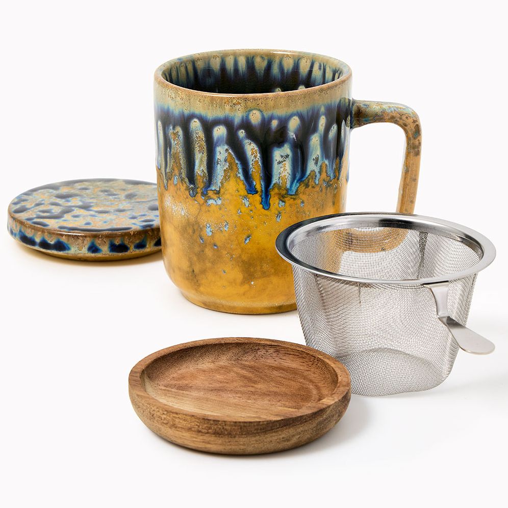 Stoneware Mug with Saucer