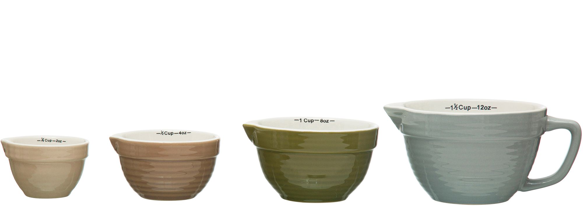 Stoneware Batter Bowl Measuring Cups