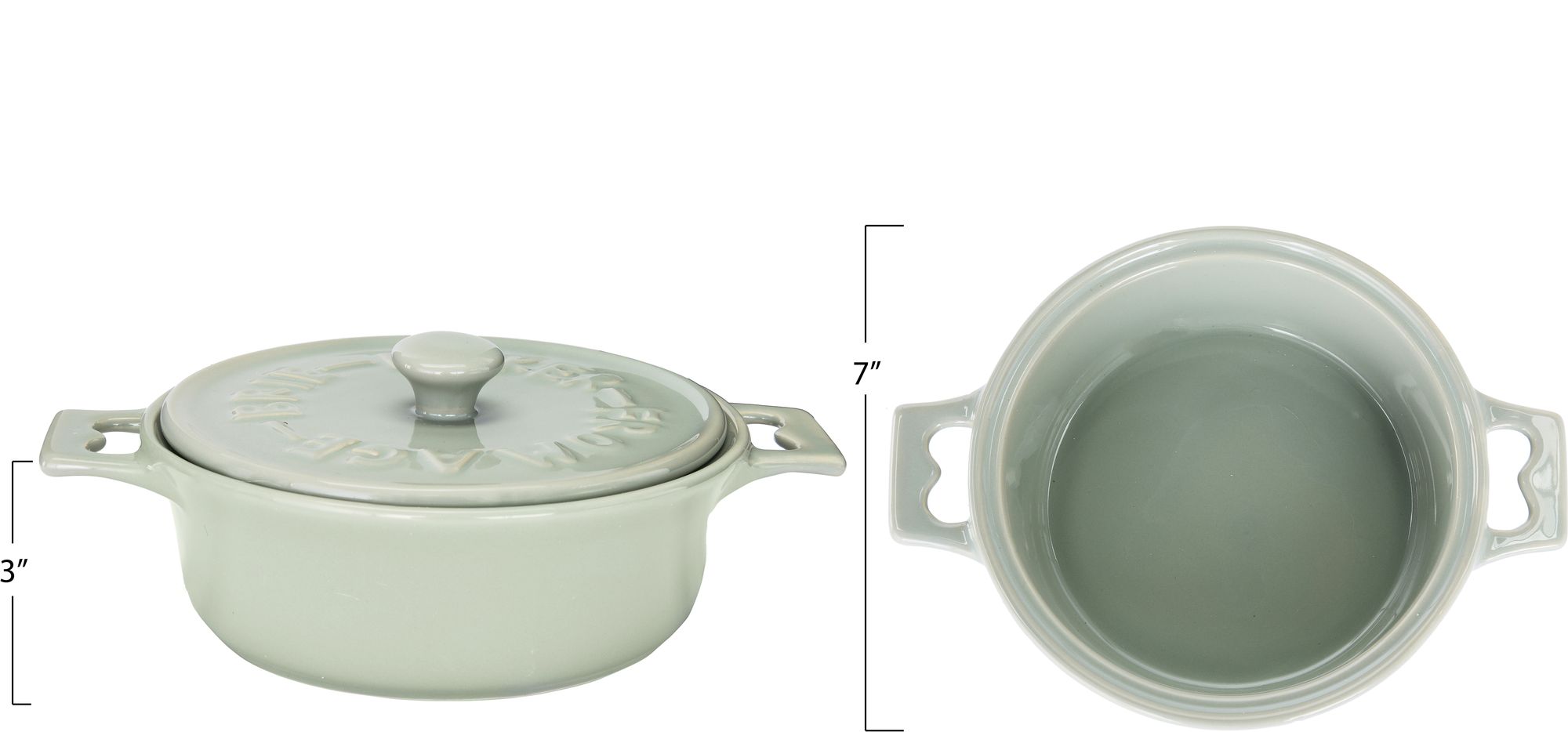 Stoneware Baker with Spreader, Grey