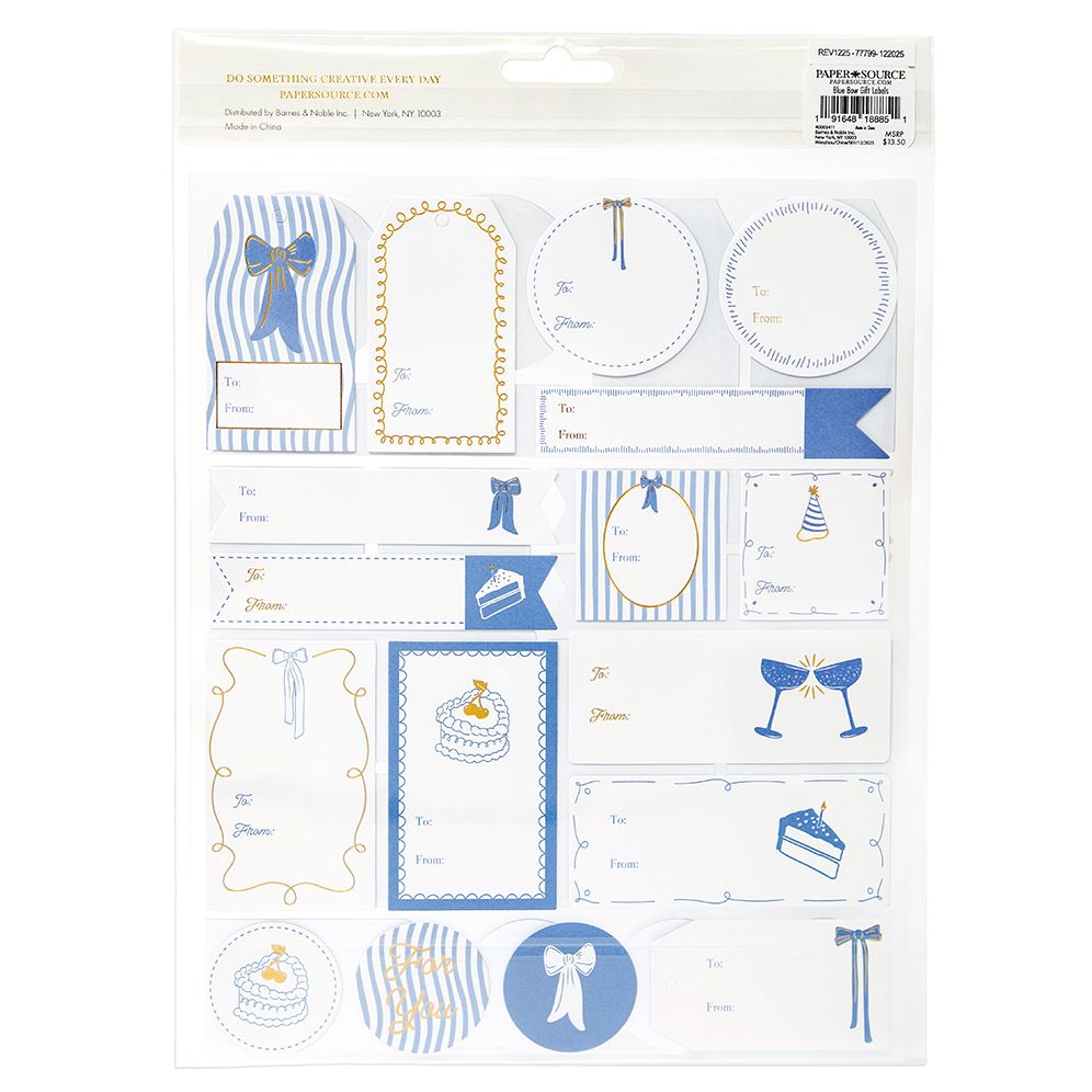 Blue Bow Gift Labels