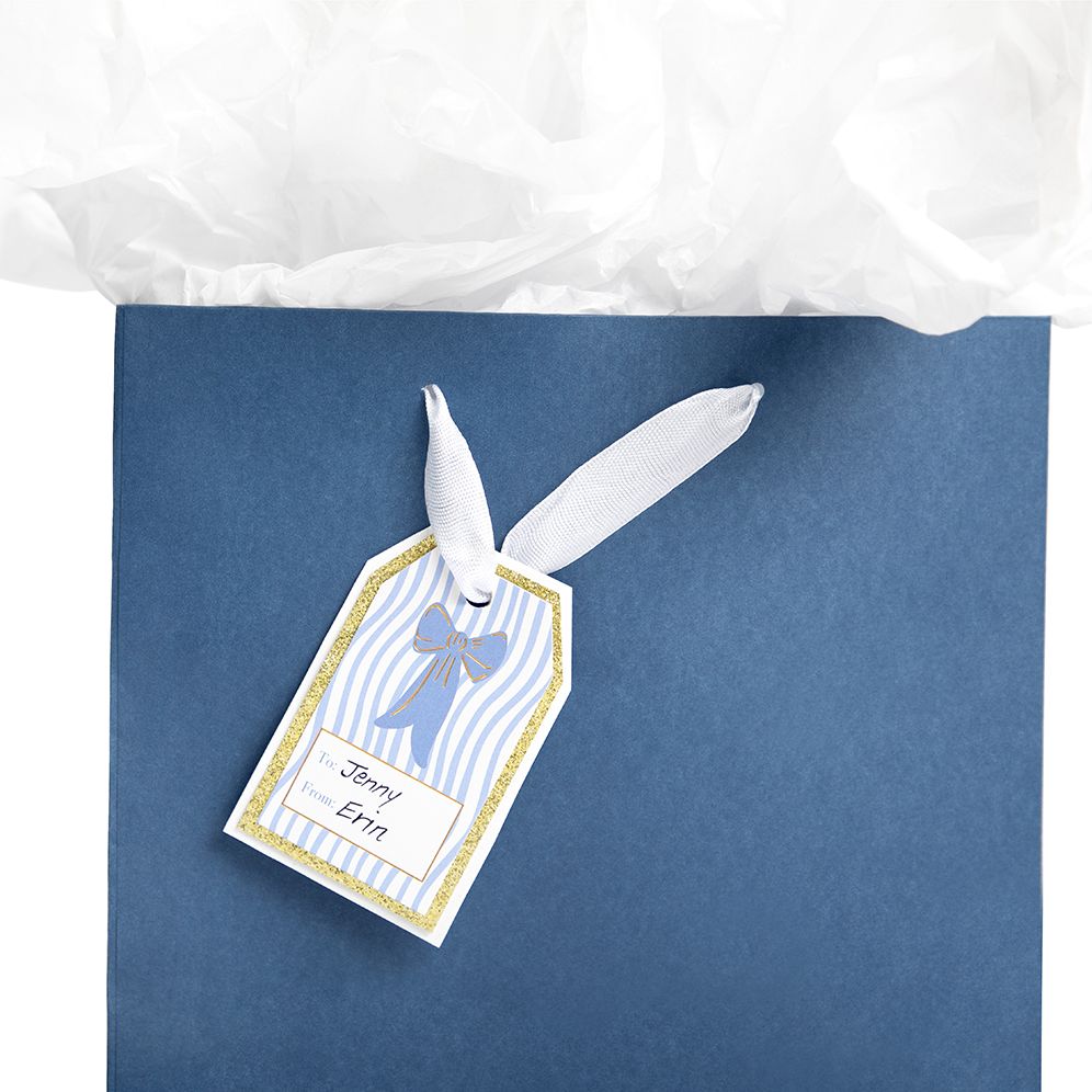 Blue Bow Gift Labels
