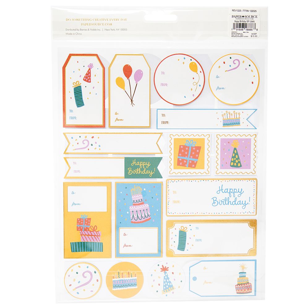 Happy Birthday Gift Labels