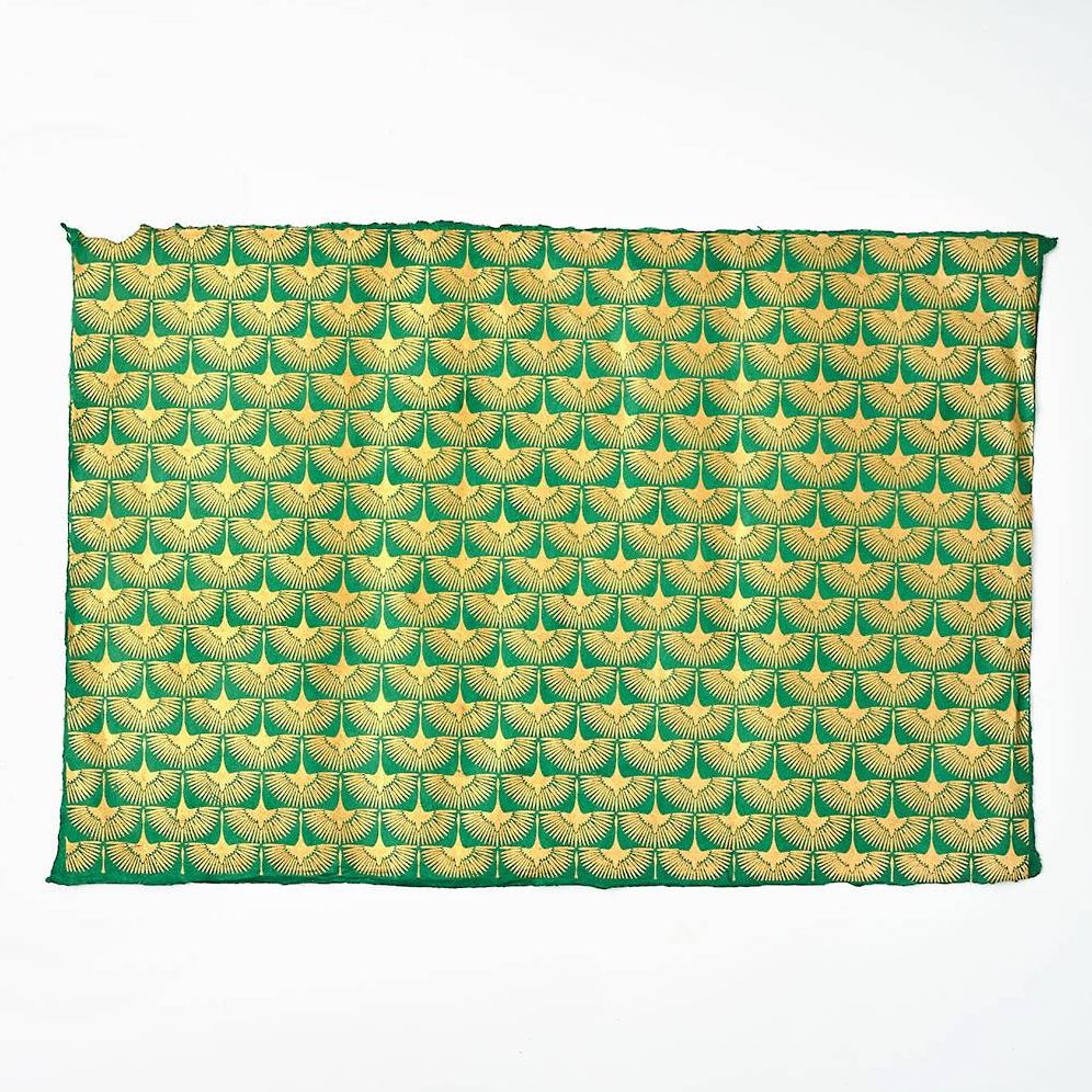 Gold Cranes on Green Handmade Paper