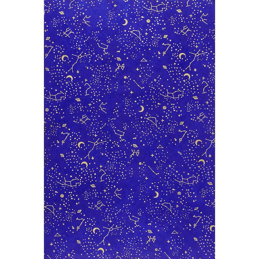 Gold Constellations on Cobalt Handmade Paper
