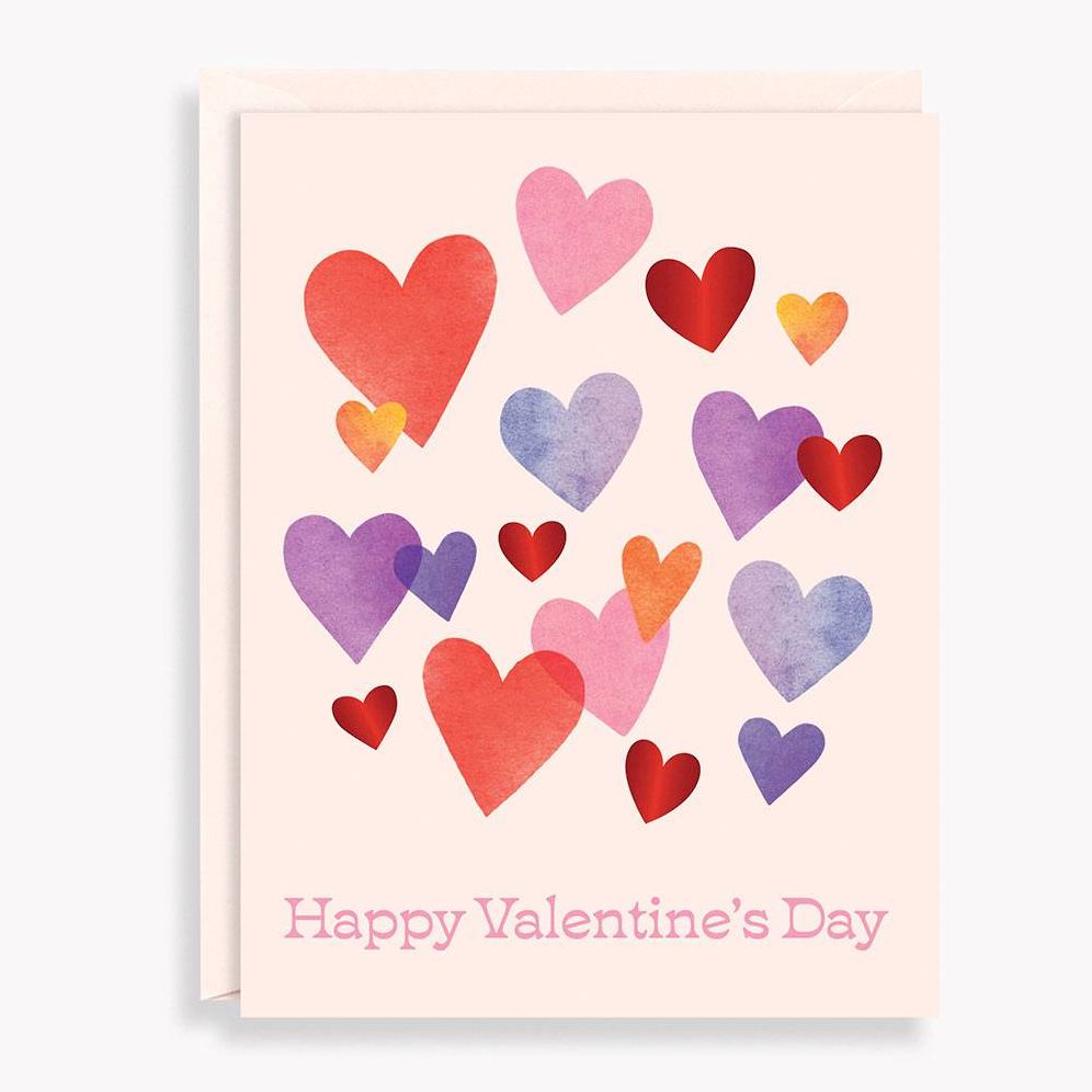 Watercolor Hearts Valentine's Day Card | Paper Source Watercolor Hearts Valentine's Day Card | Paper Source
