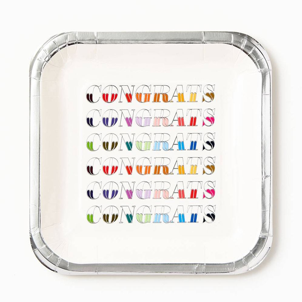 Colorful Congrats Square Plates