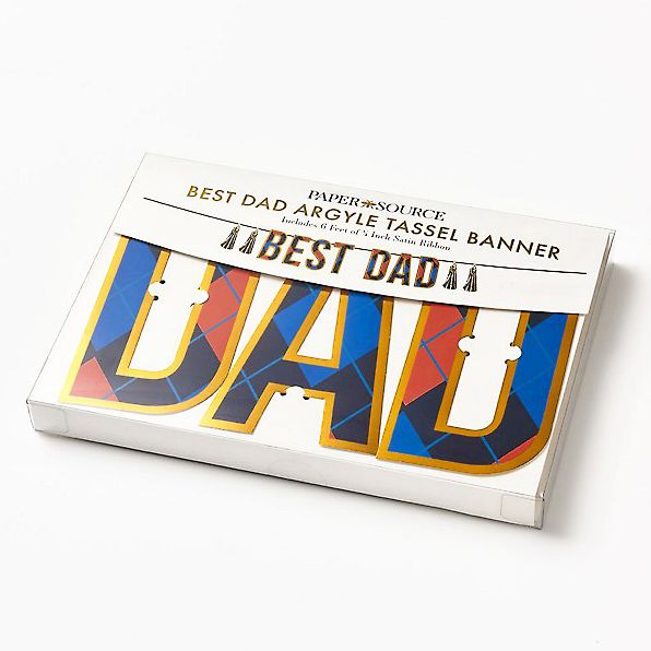 Best Dad Argyle Tassel Banner