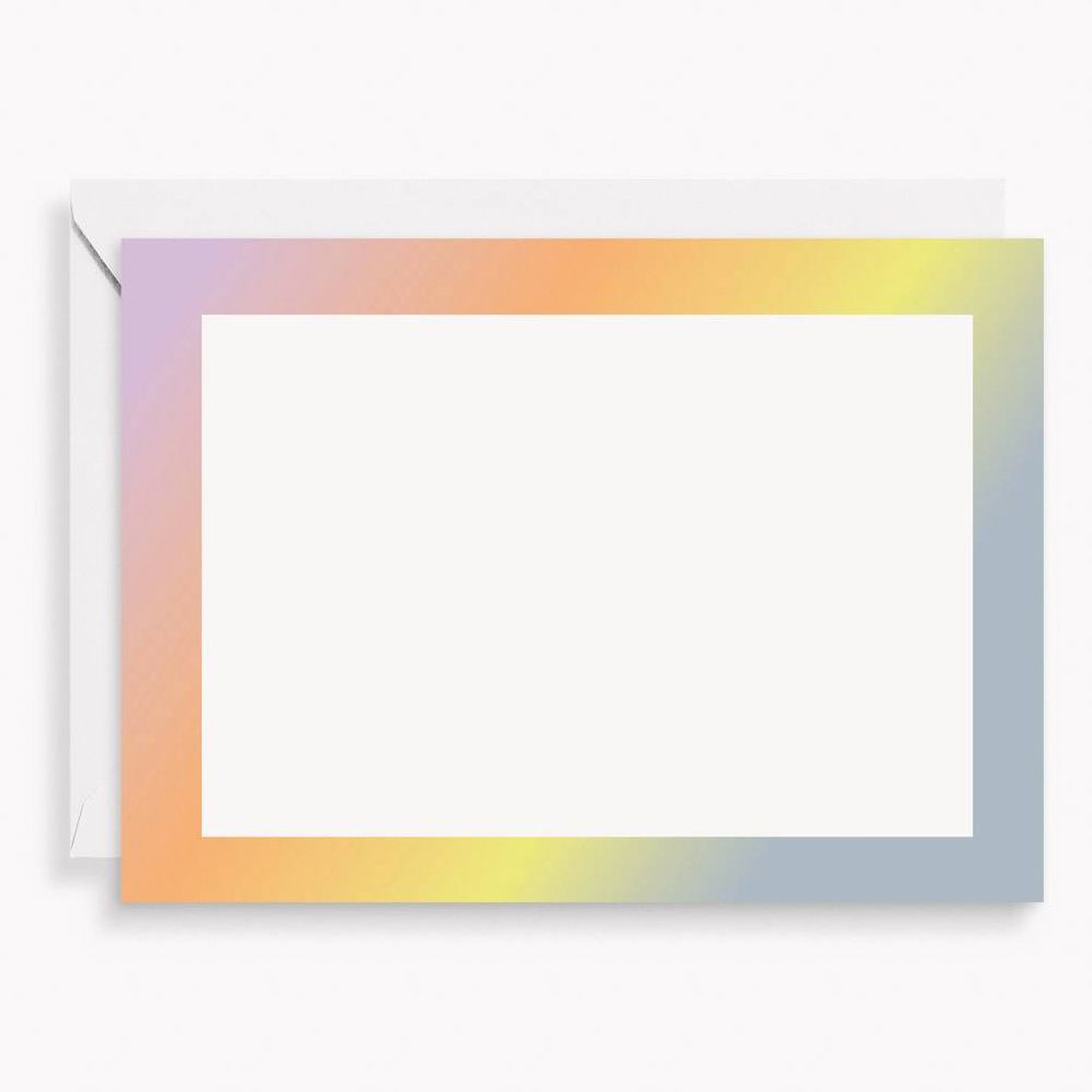 Rainbow Gradient Border Stationery Set