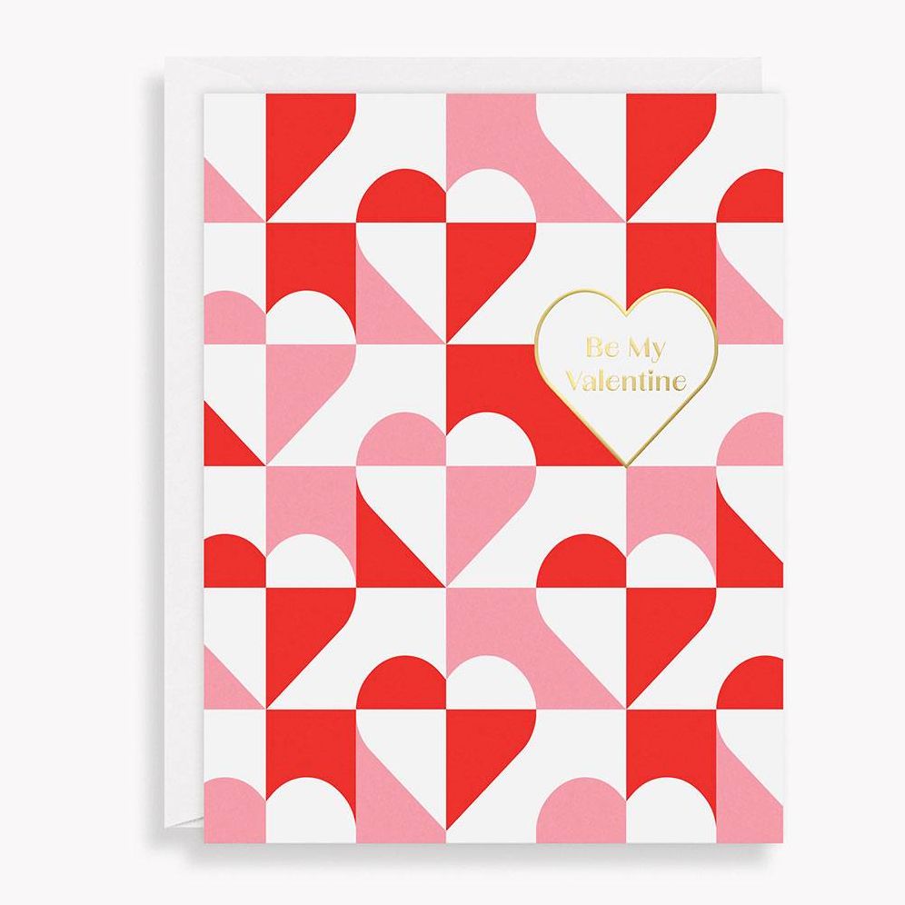 Modern Geo Heart Valentine's Day Card