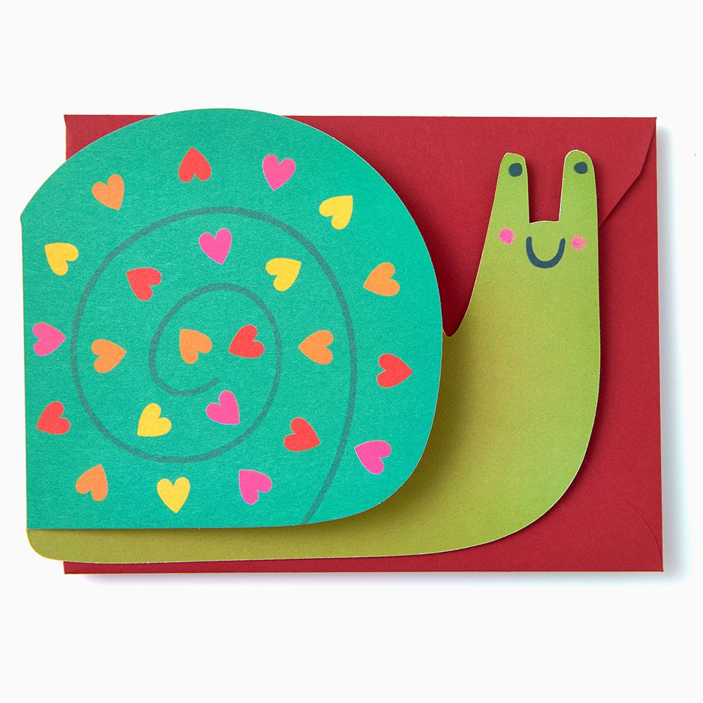 Love Bug Snail Die Cut Valentine's Day Card