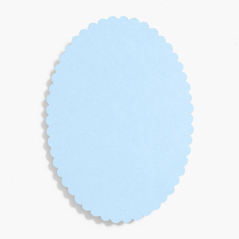 Scallop 4 Bar Bluebell Oval Cards | Paper Source
