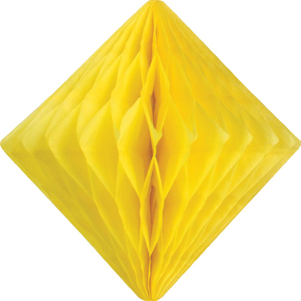 Yellow Diamond Paper Honeycomb 15cm