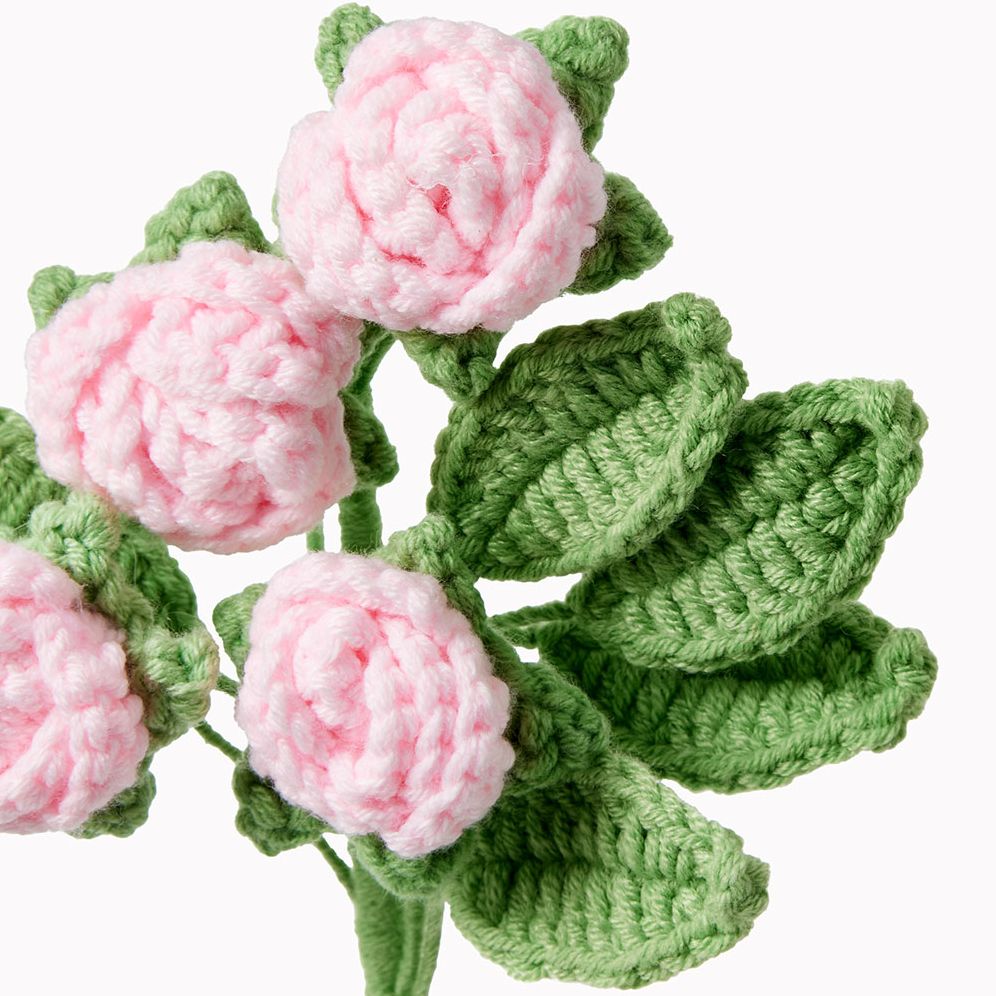Pink Roses Bundle Crochet Flower