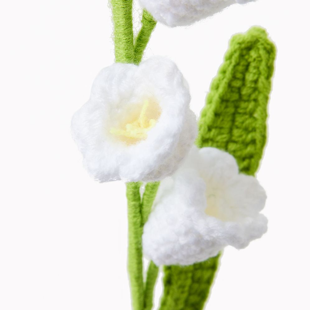 White and Yellow Lily Crochet Flower