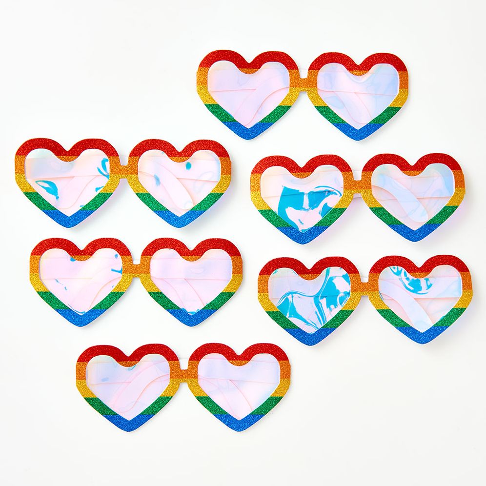 Rainbow Glitter Glasses