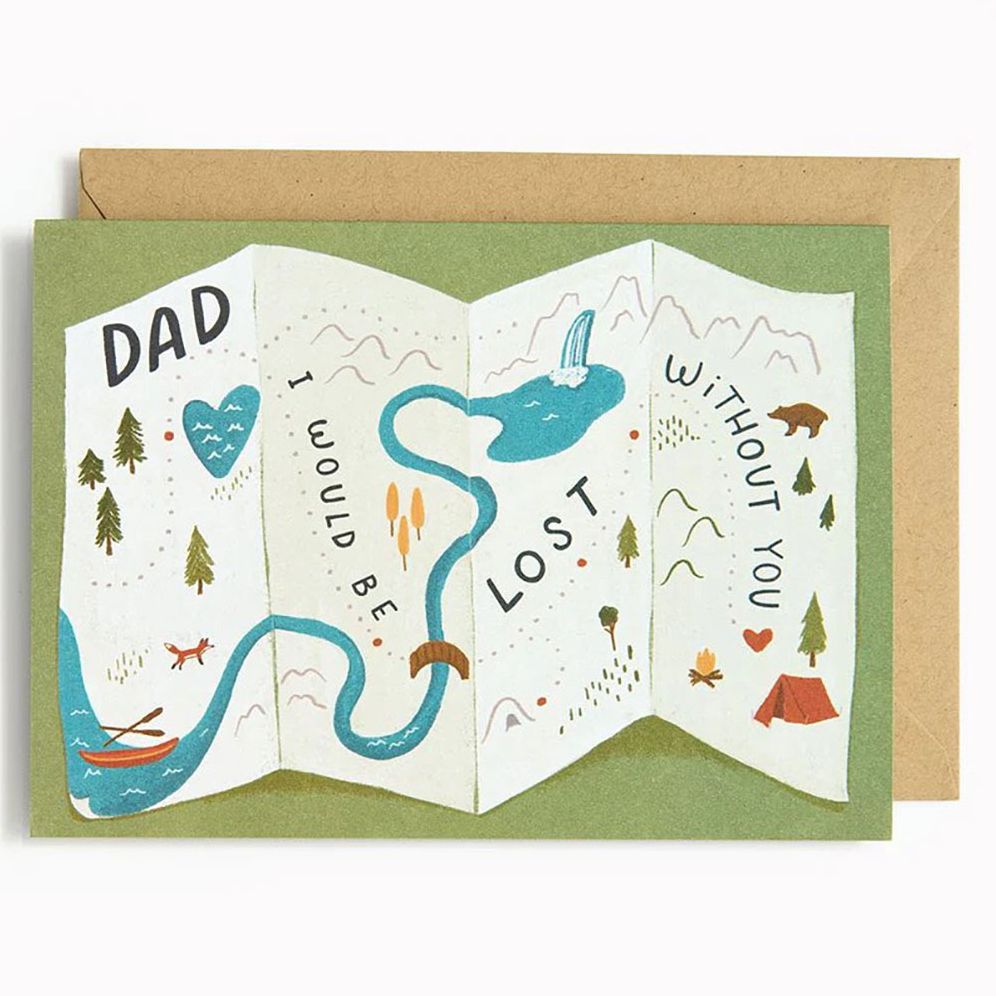Lost Without You Map Father's Day Card