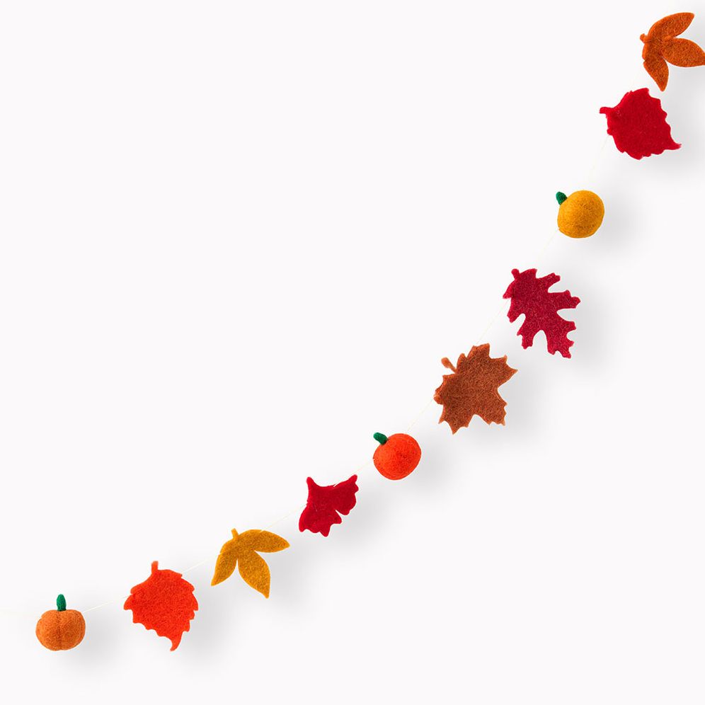 Leaf and Pumpkin Felt Garland