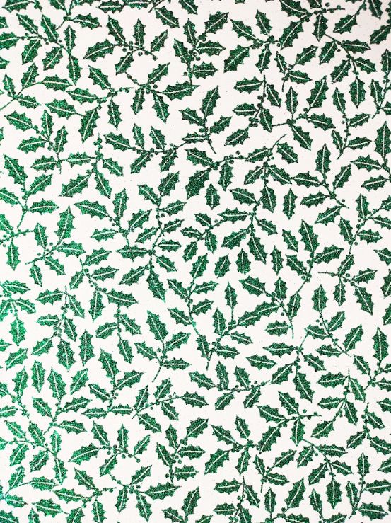Holiday Glitter Leaves Handmade Paper