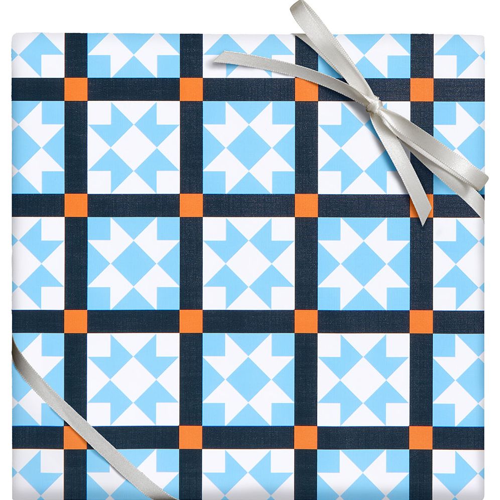 Blue Quilt Textured Wrapping Paper