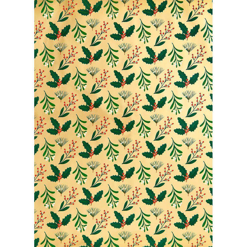 Winter Botanical Foil Wrapping Paper