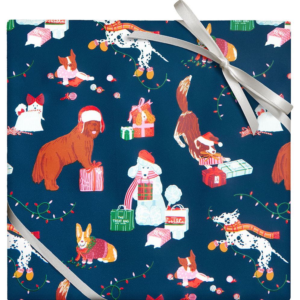 Festive Dogs Stone Wrapping Paper