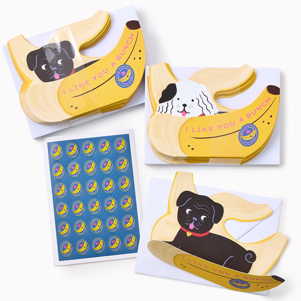 Valentines Banana Pups Classroom Stationery Set