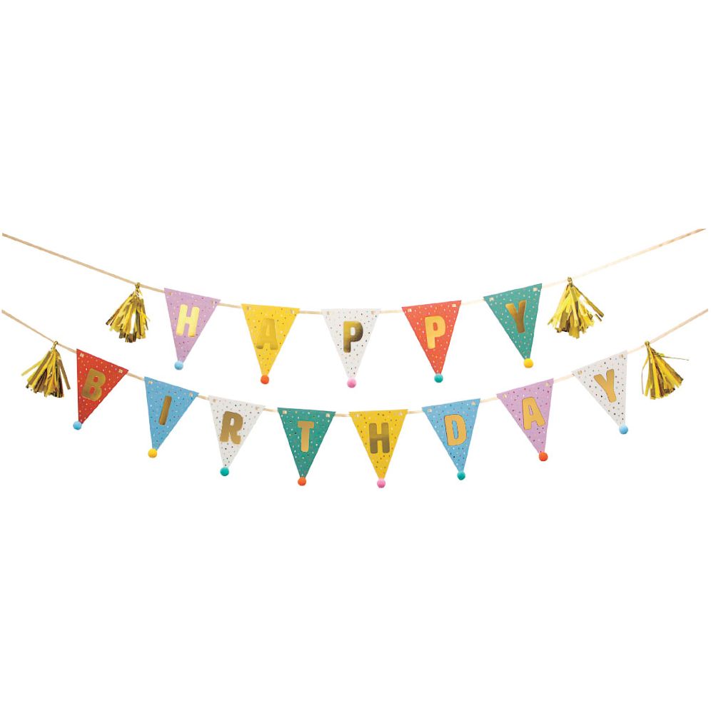Birthday Party Hat Paper Banner