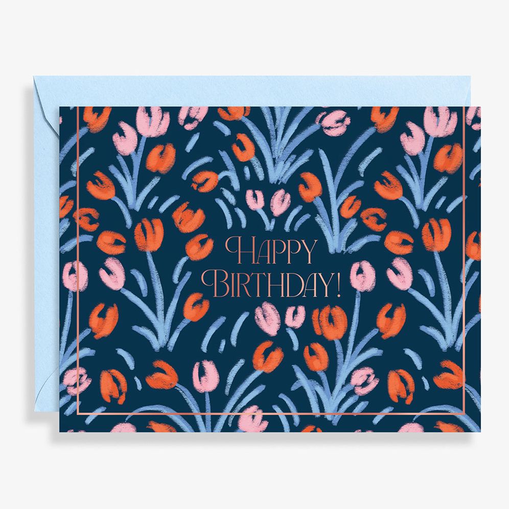 Tulip Garden Birthday Card