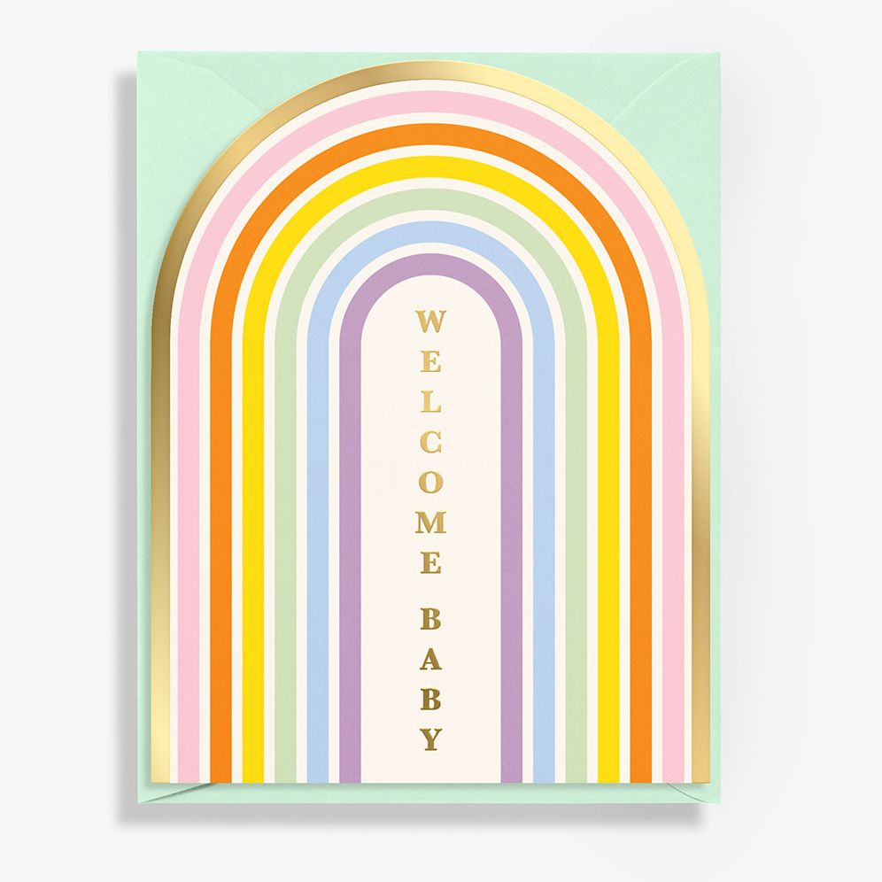 Rainbow Welcome Baby Diecut Card