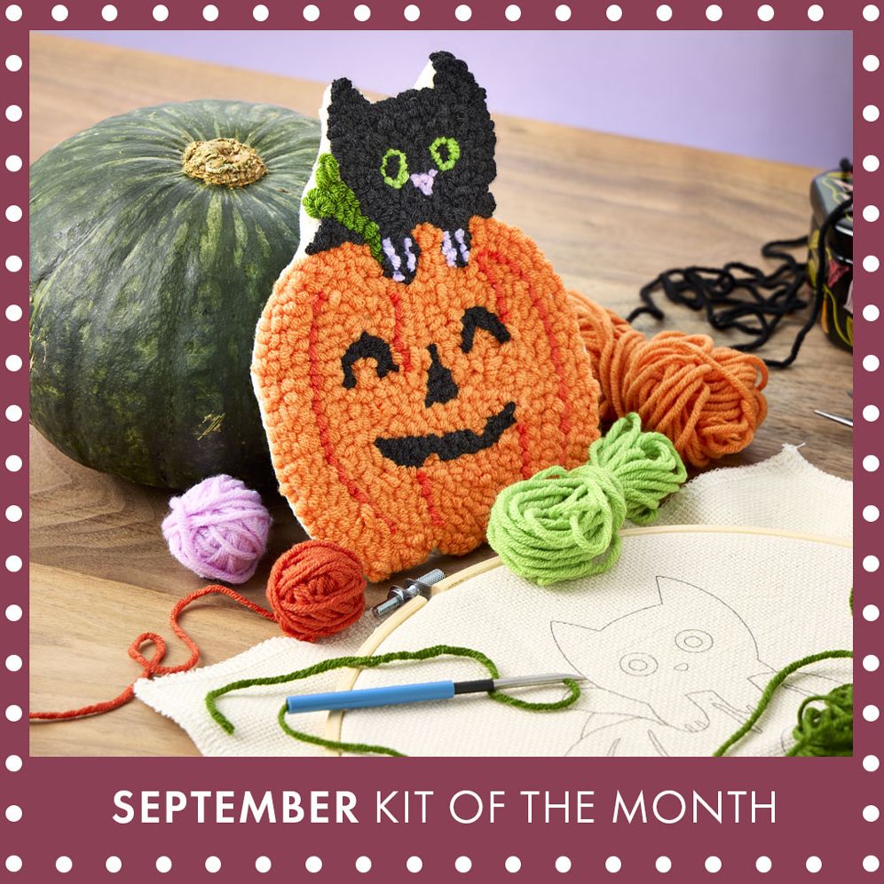 Cat & Pumpkin Punch Needle Kit