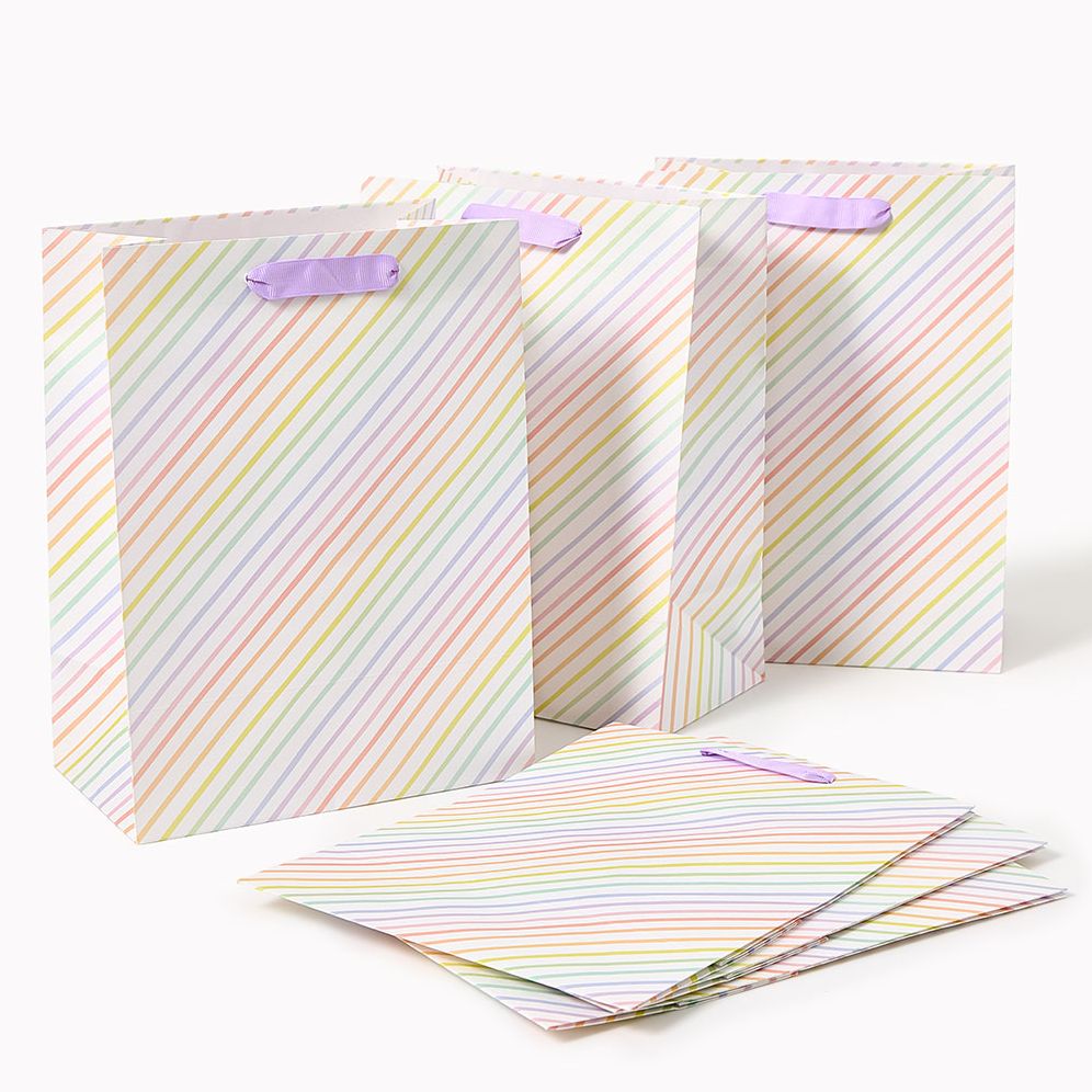 Rainbow Stripe Medium Set of Gift Bags