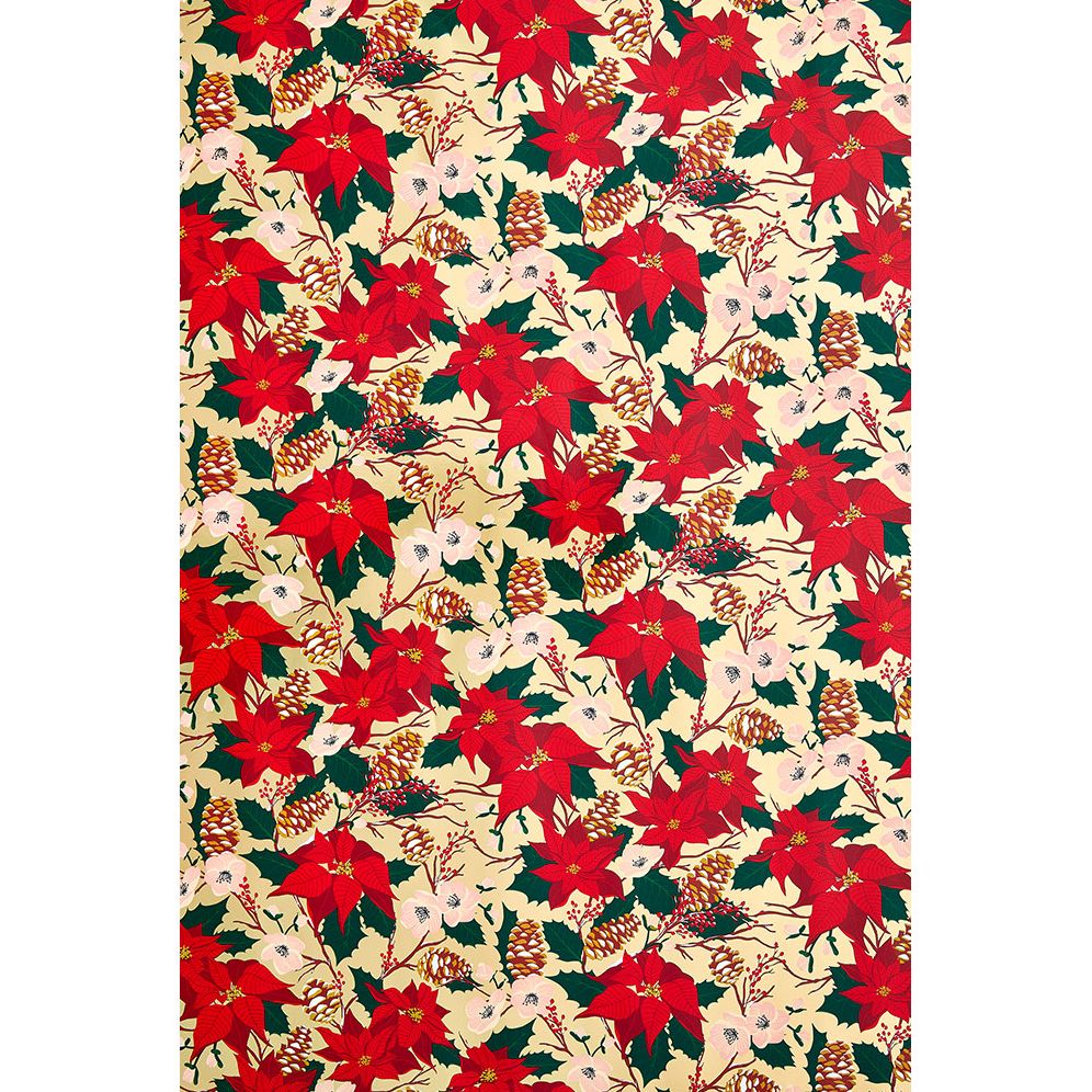 Winter Floral Foil Wrapping Paper