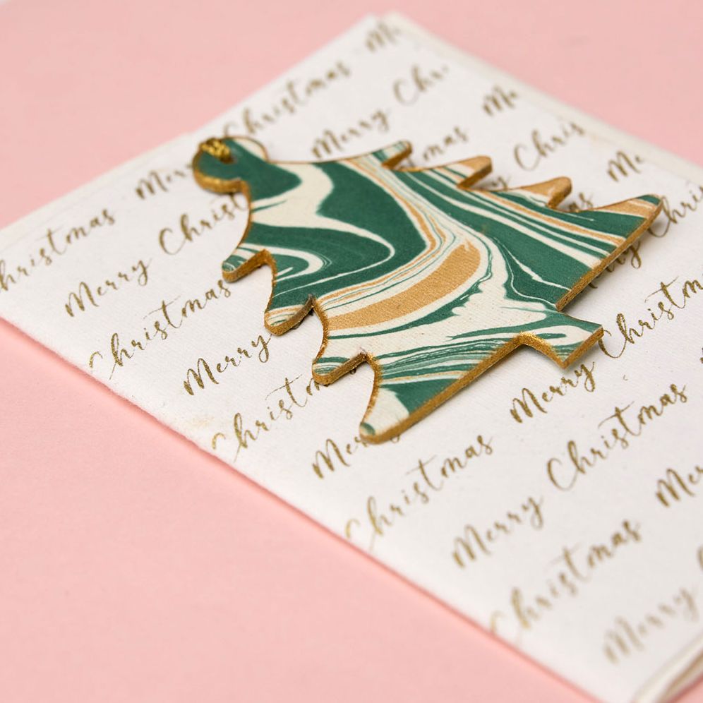 Marble Ornament Christmas Card
