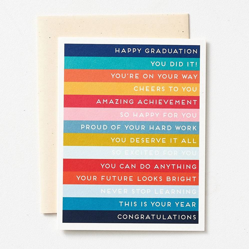 grad card sentiments Happy Graduation Stripes Greeting Card