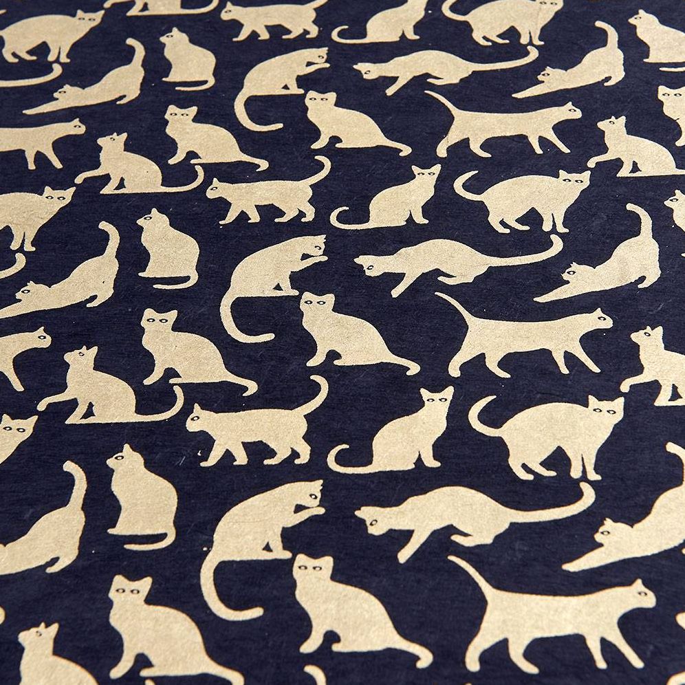 Gold Cats Handmade Paper