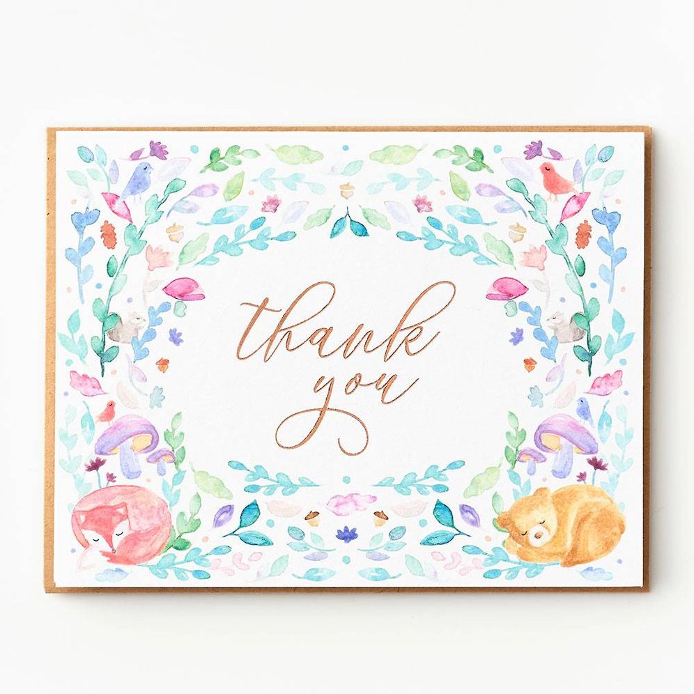 Pastel Woodland Thank You Card Set