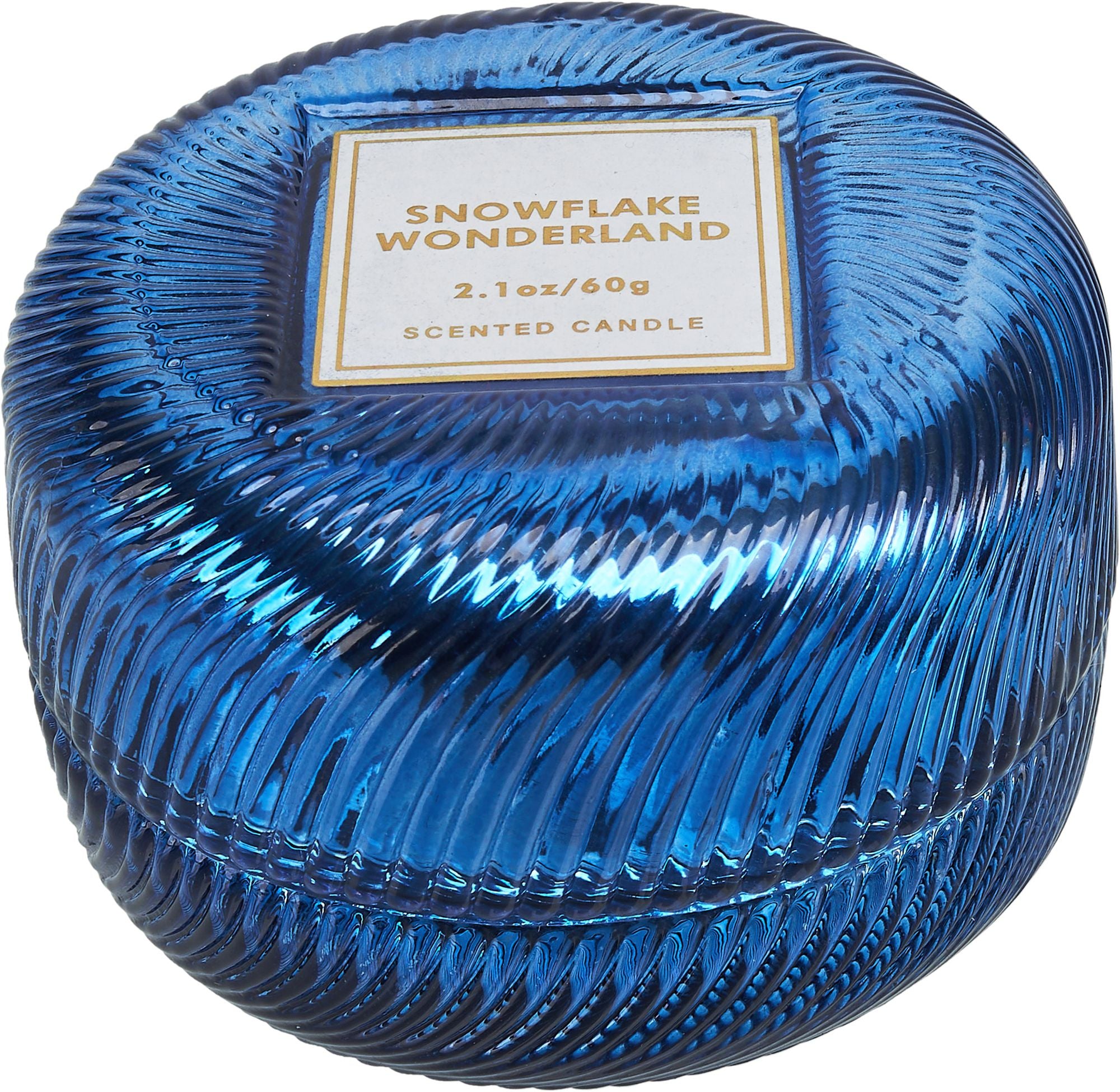 Snowflake Wonderland Blue Glass Candle