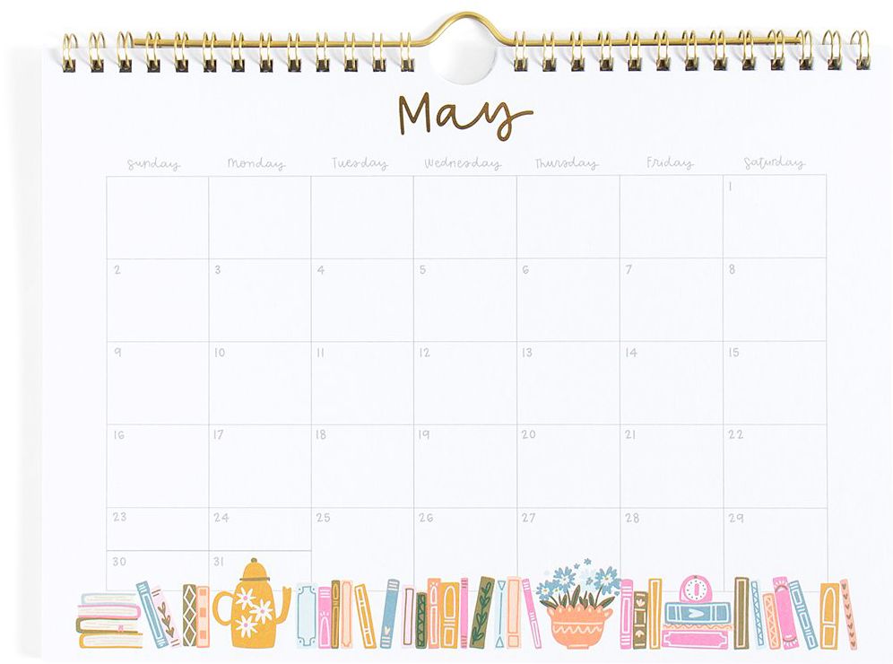2027 Book Lover's Spiral Wall Calendar